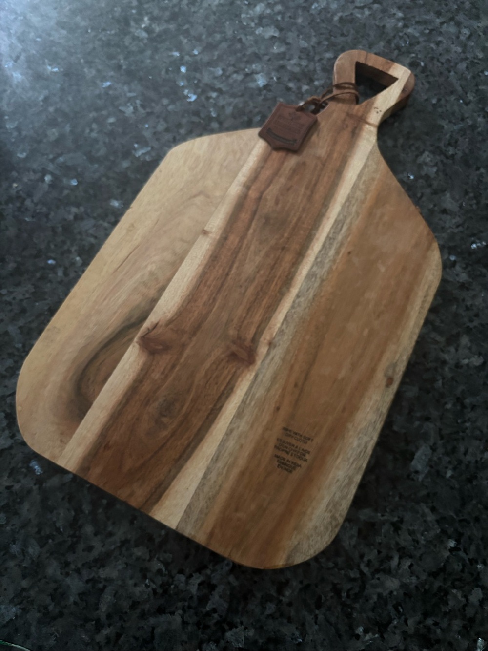 Wood Serving Board with Handle - Natural Wood Tones